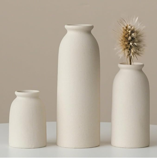 Translation missing: en.Ceramic Vase Set-3, Small Flower Vases for Decor, Modern Boho Farmhouse Style