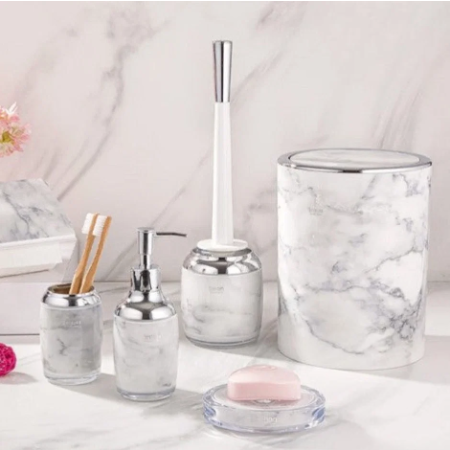 Translation missing: en.Modern White Marble Round Design Bath Set