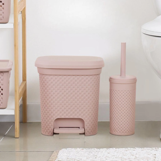 Translation missing: en.Braided Design Peddle Bin &amp; Toilet Brush Set
